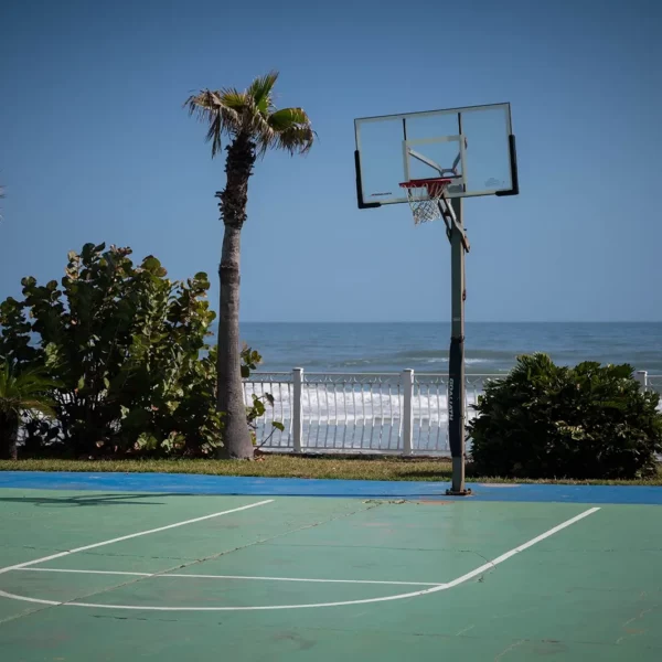 basketball court on the beach at beautiful oceanfront Plaza Resort & Spa in Daytona Beach Florida