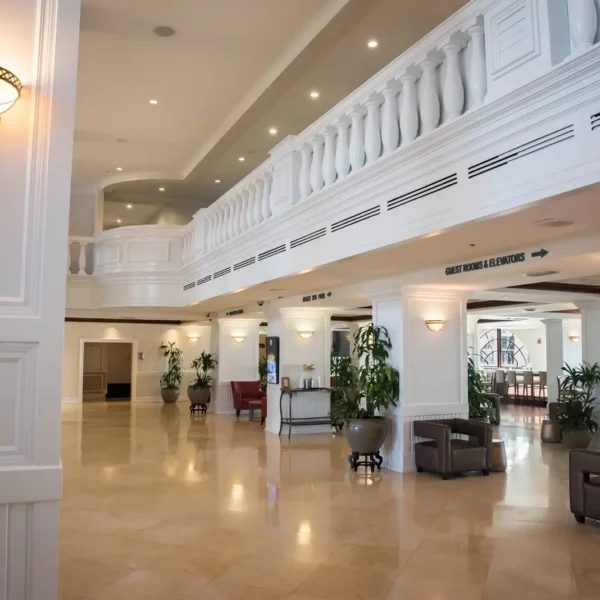 main lobby at beautiful oceanfront Plaza Resort & Spa in Daytona Beach Florida