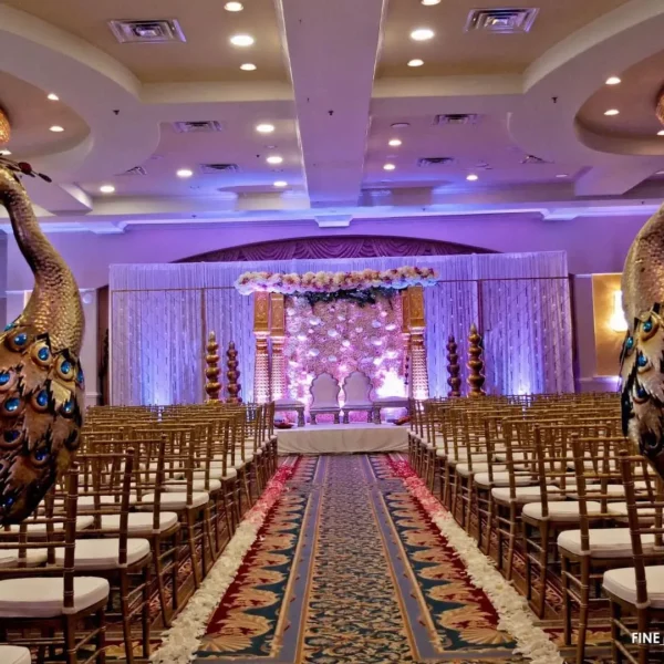 luxury ballroom decorated for a wedding ceremony at beautiful oceanfront Plaza Resort & Spa in Daytona Beach Florida