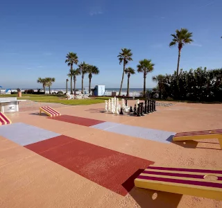 lawn games at beautiful oceanfront Plaza Resort & Spa in Daytona Beach Florida