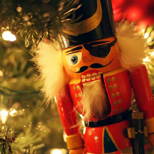 nutcracker soldier in a christmas tree